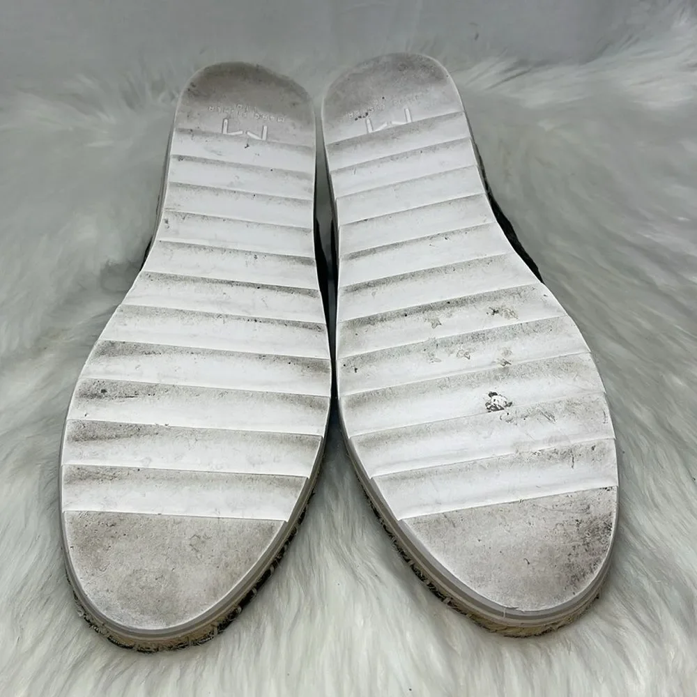 Marc‎ Fisher Walden Black Leather Laser Cut Espadrille Oxford Sneakers Sz…